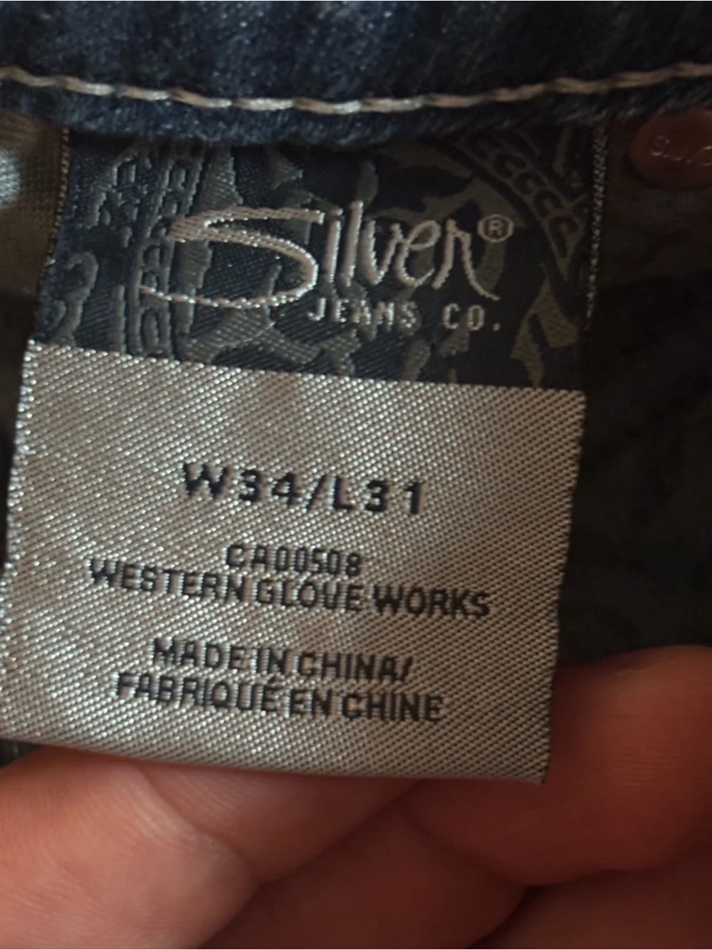 Silver Jeans Co Pioneer Men 34x31 Distressed Bootcut Thick Stitch Blue Denim Y2K